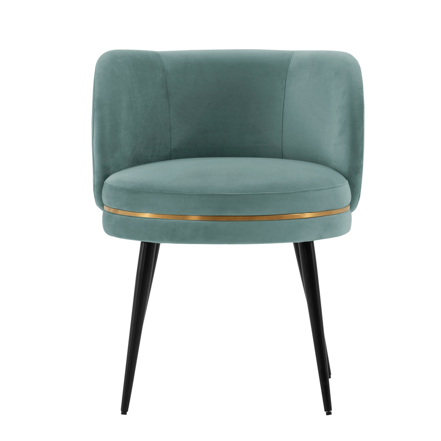 Modern Kaya Pleated Velvet Dining Chair in Mint Green