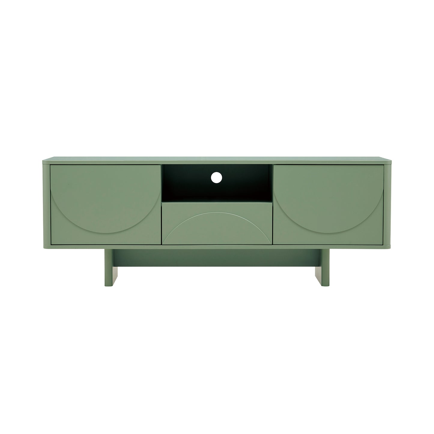 Modern Ella 59" TV Stand with Adjustable Shelves in Sage Green