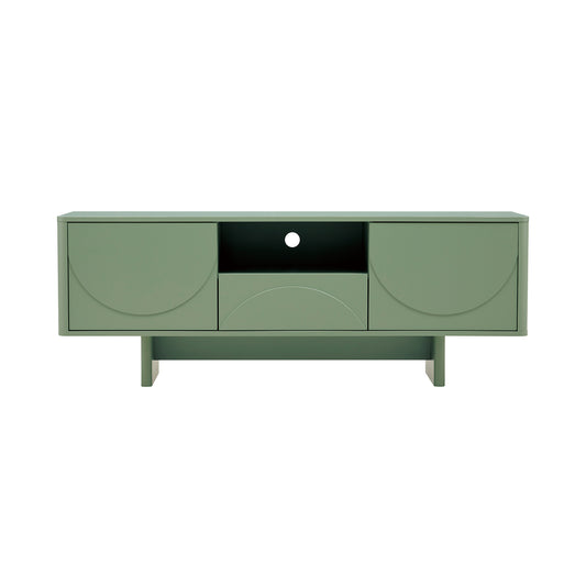 Modern Ella 59" TV Stand with Adjustable Shelves in Sage Green