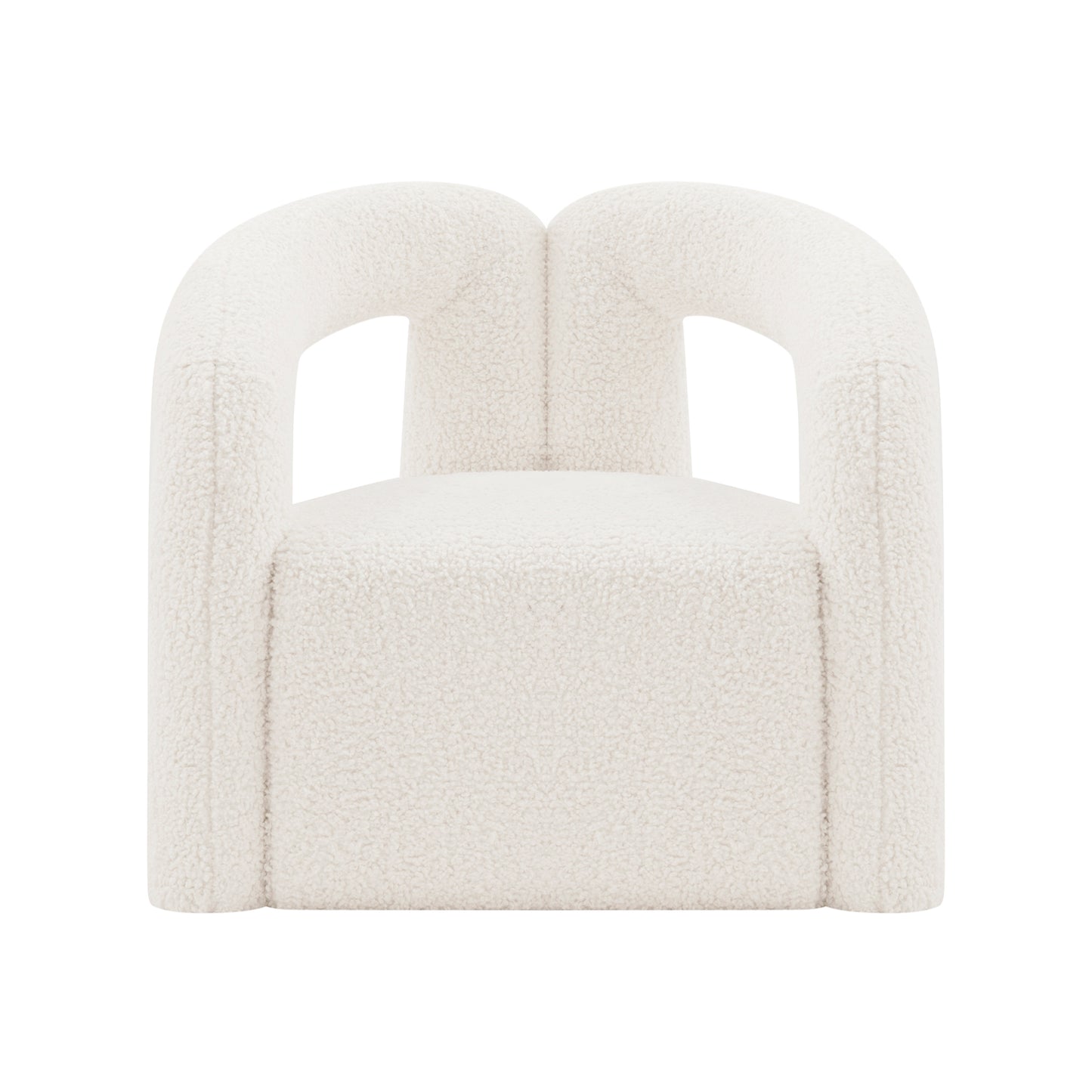 Modern Darian Boucle Accent Chair in Cream