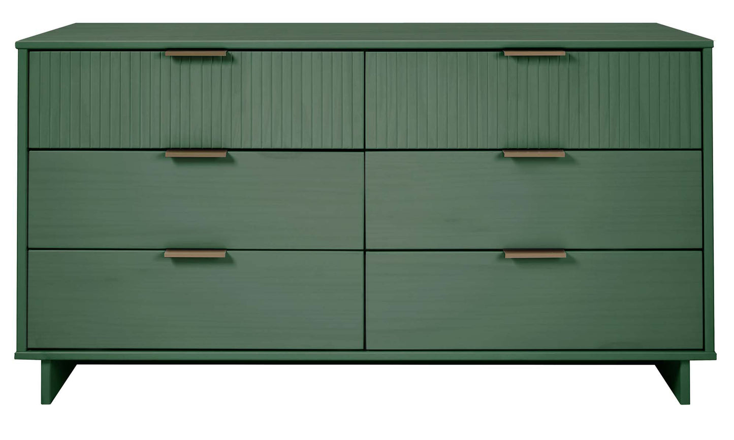 Granville 55.07" Modern Double Wide Dresser with 6 Full Extension Drawers in Sage Green
