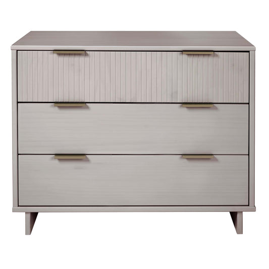 Granville 38.18" Modern Standard Dresser with 3 Full Extension Drawers in Light Grey