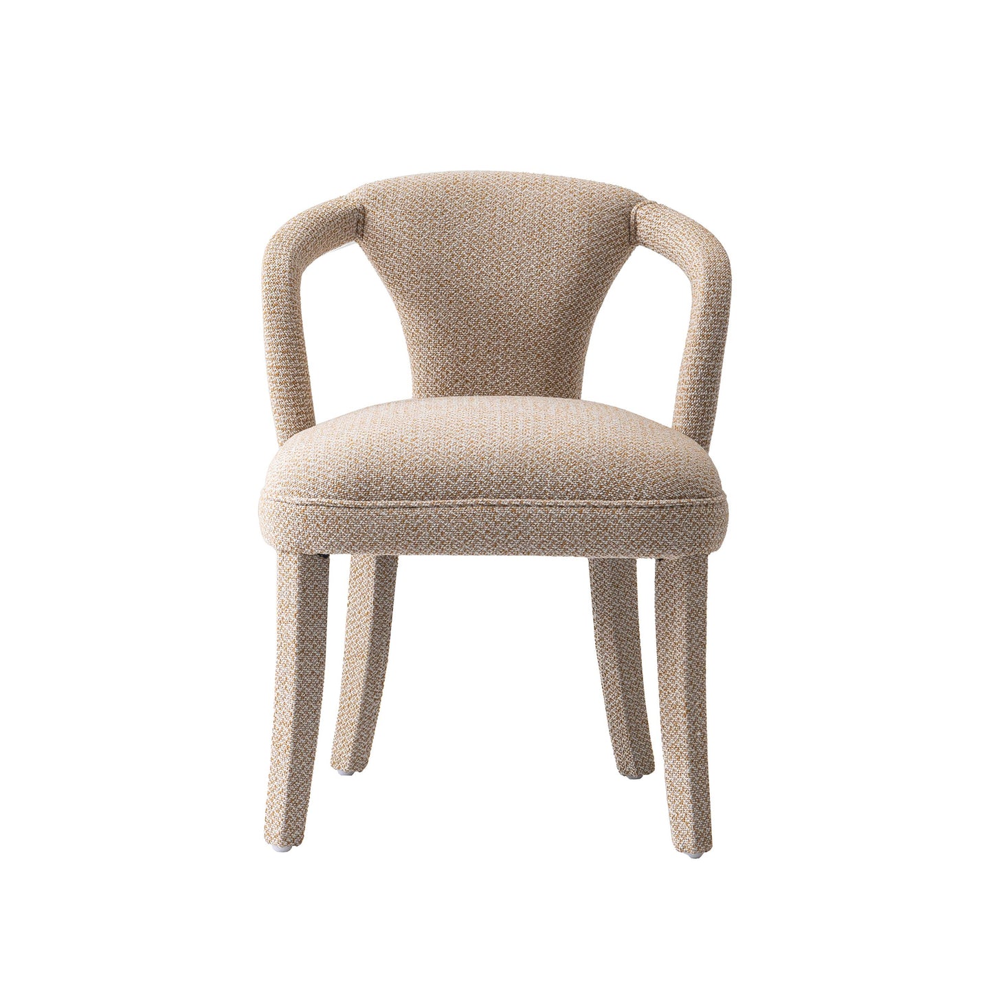 Modern Palmer Tweed Dining Armchair in Gold Dust