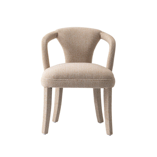 Modern Palmer Tweed Dining Armchair in Gold Dust