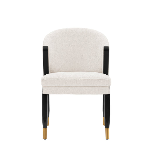 Modern Ola Chenille Dining Chair in Cream