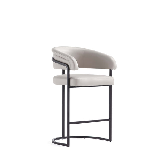 Augusta Modern Leatherette Upholstered Counter Stool in Light Grey