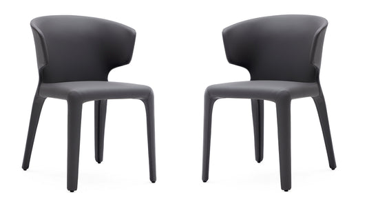 Conrad Grey Faux Leather Dining Chair (Set of 2)