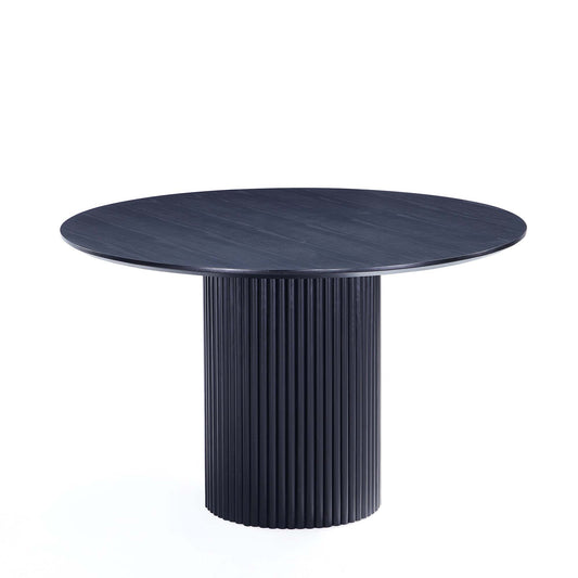 Hathaway Modern 47.24 Solid Wood Round Dining Table in Black