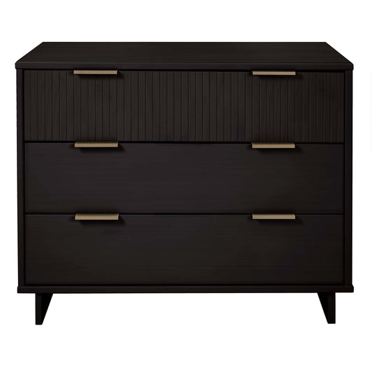 Granville 38.18" Modern Standard Dresser with 3 Full Extension Drawers in Black