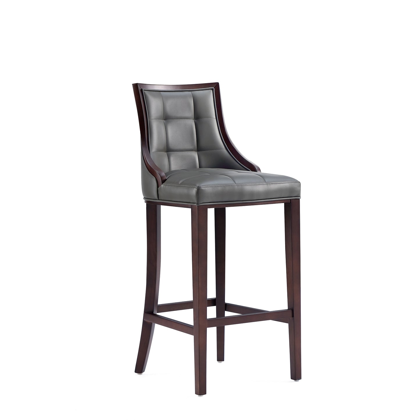 Fifth Avenue Faux Leather Barstool in Pebble Grey