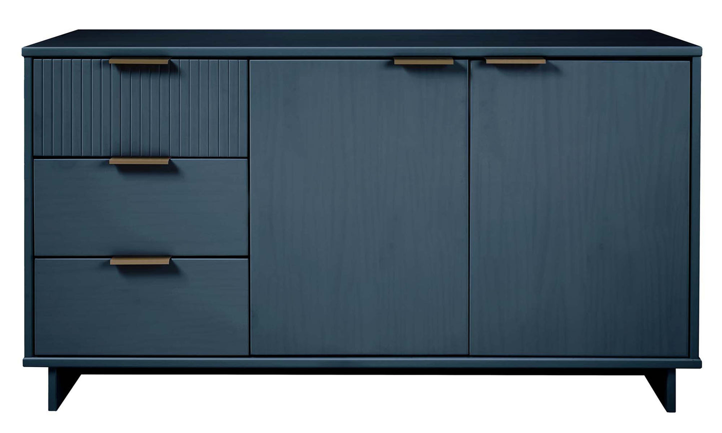 Granville 55.07" Modern Sideboard with 3 Full Extension Drawers in Midnight Blue