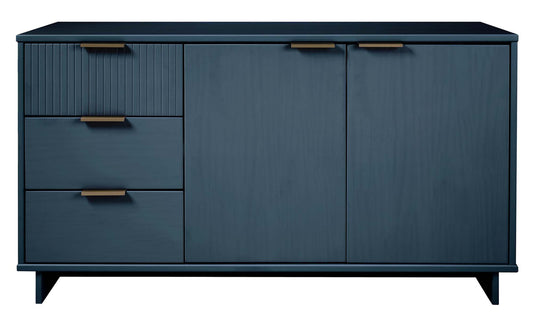 Granville 55.07" Modern Sideboard with 3 Full Extension Drawers in Midnight Blue