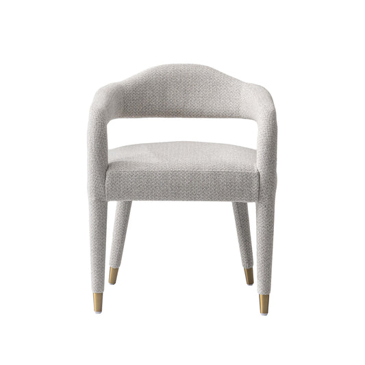 Modern Aspen Tweed Dining Armchair in Silver Lining