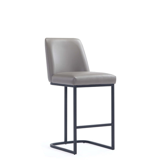 Serena Modern Leatherette Upholstered Counter Stool in Grey