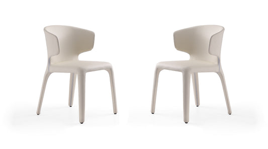 Conrad Cream Faux Leather Dining Chair (Set of 2)