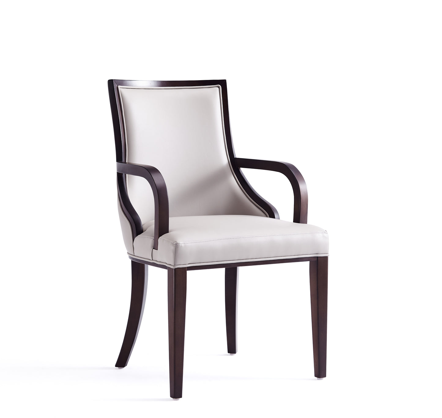 Grand Faux Leather Dining Armchair in Light Grey
