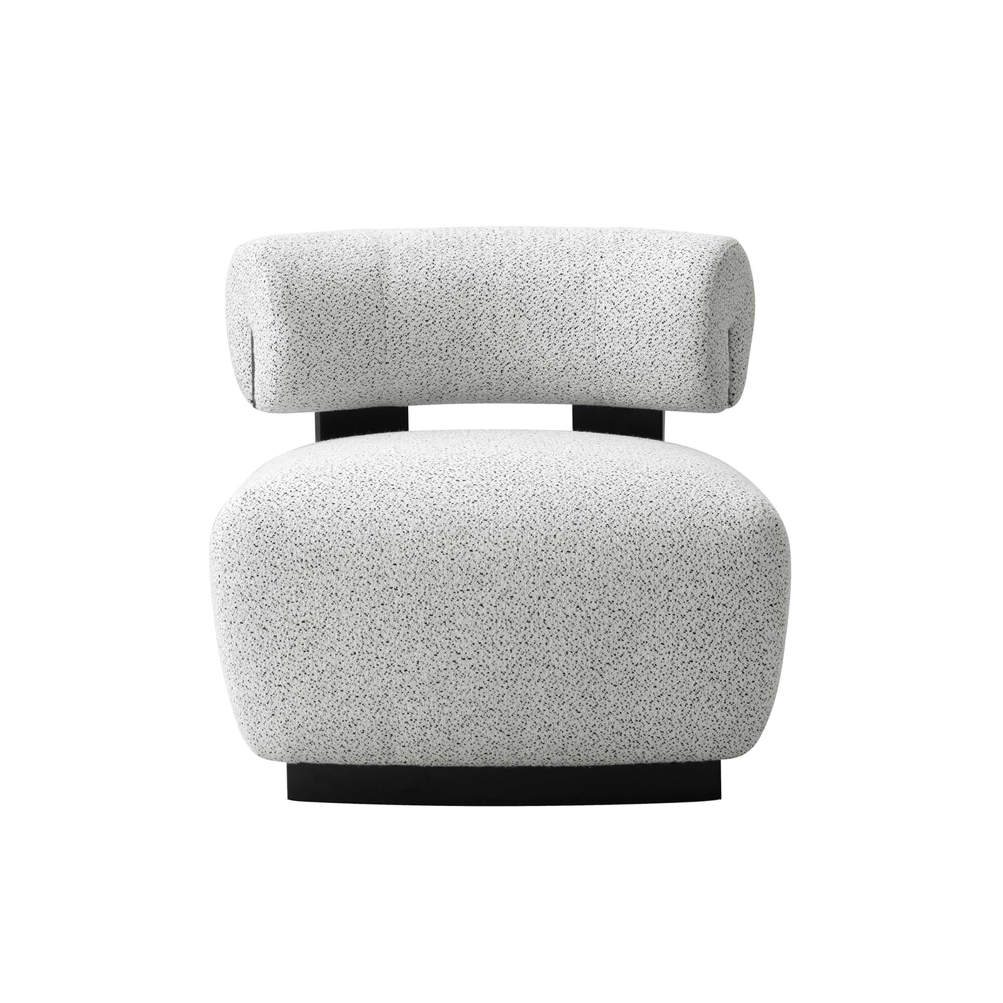 Modern Bartow Woven Fabric Accent Chair in Ivory and Black
