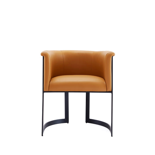 Corso Leatherette Dining Chair with Metal Frame in Tan