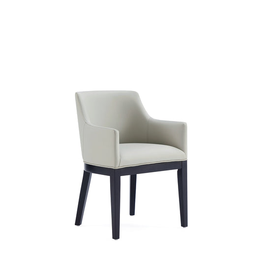 Gansevoort Modern Faux Leather Dining Armchair in Stone Grey
