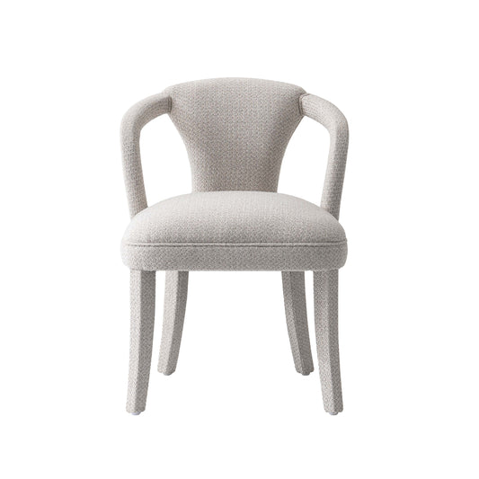 Modern Palmer Tweed Dining Armchair in Silver Lining