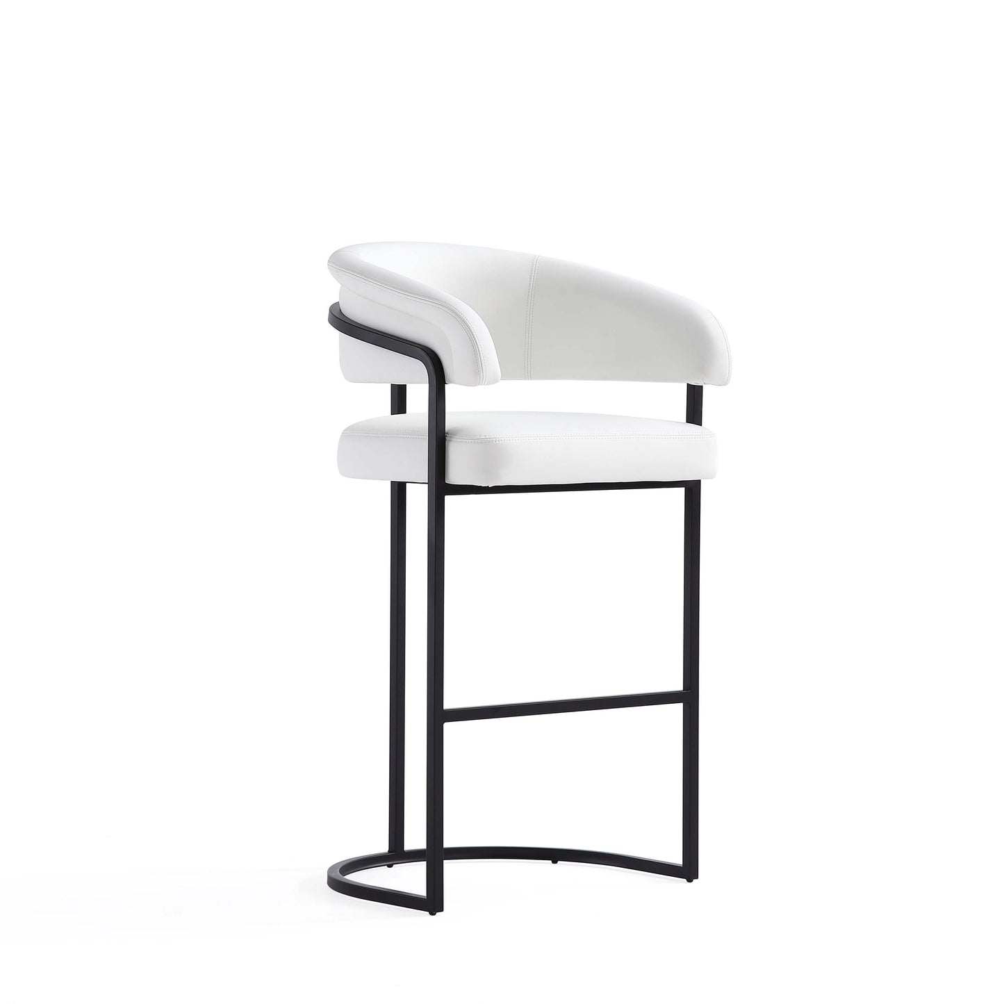 Augusta Modern Leatherette Upholstered Barstool in White
