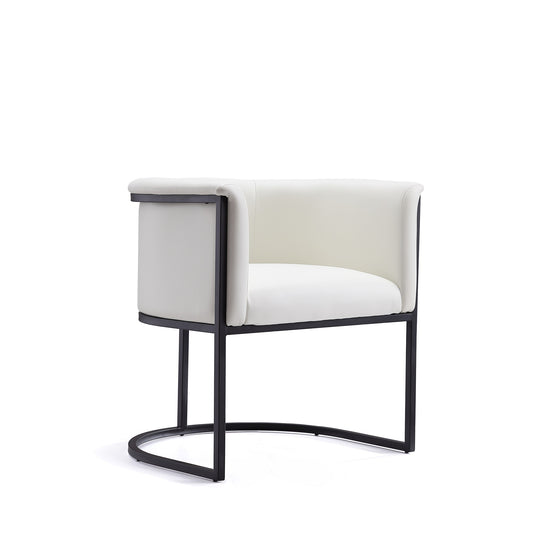 Cosmopolitan White and Black Faux Leather Dining Chair