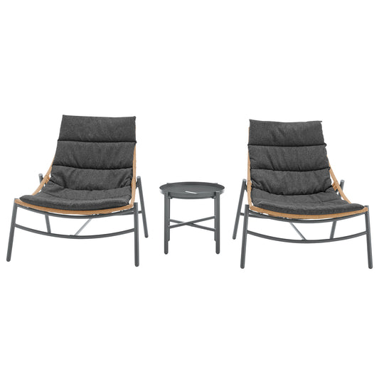Sunset Modern 3-Piece Patio Conversation Set in Grey