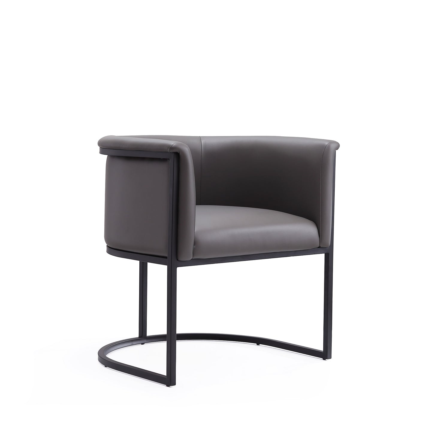 Cosmopolitan Pebble and Black Faux Leather Dining Chair