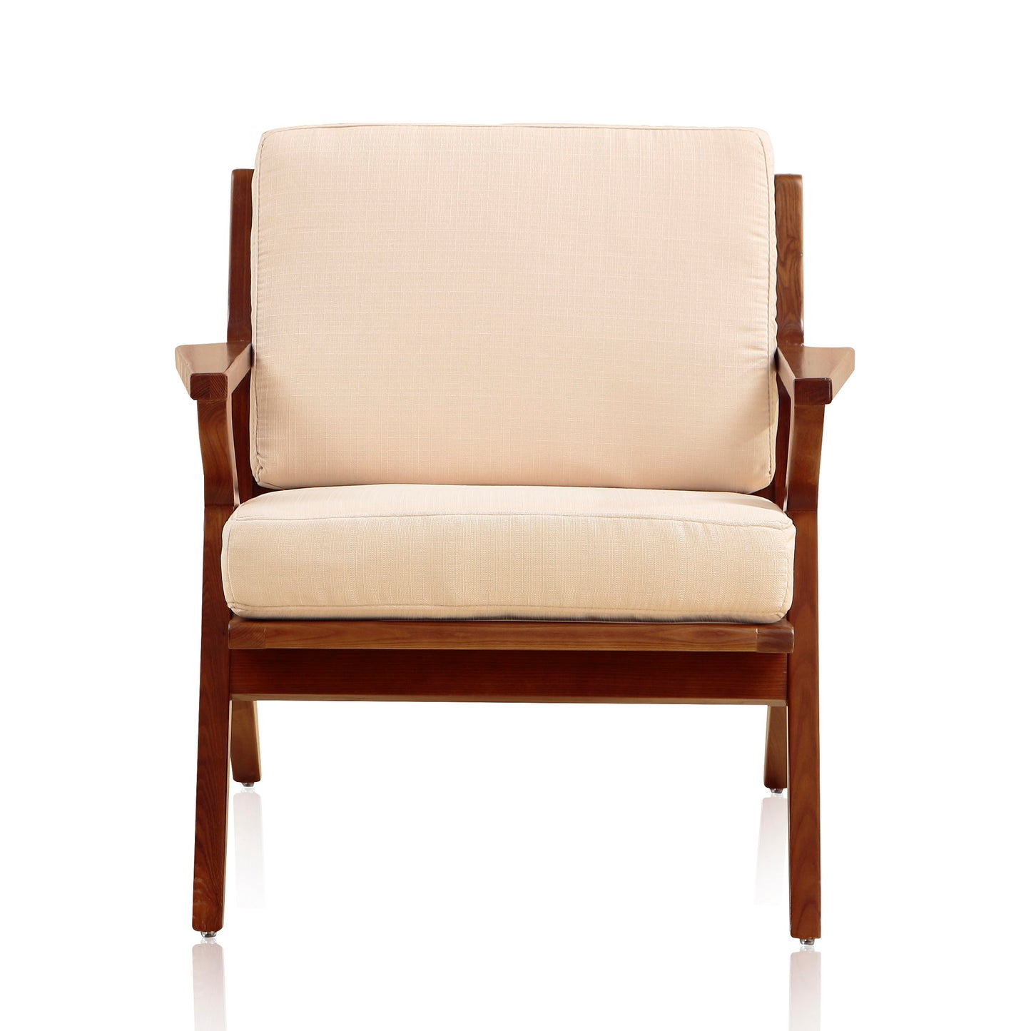 Martelle Cream and Amber Twill Weave Accent Chair