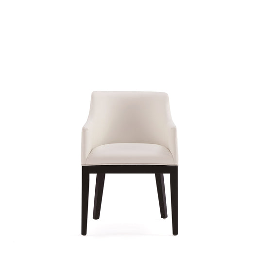 Gansevoort Modern Faux Leather Dining Armchair in Cream