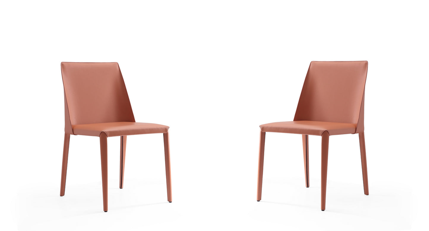 Paris Clay Saddle Leather Dining Chair (Set of 2)