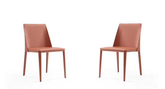 Paris Clay Saddle Leather Dining Chair (Set of 2)