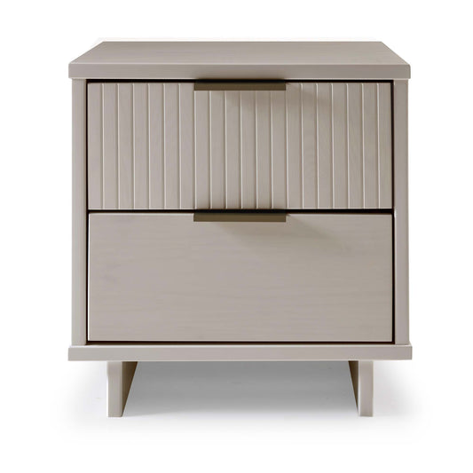 Granville Modern Nightstand 2.0 with 2 Full Extension Drawers in Light Grey