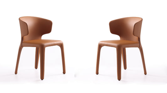 Conrad Saddle Faux Leather Dining Chair (Set of 2)