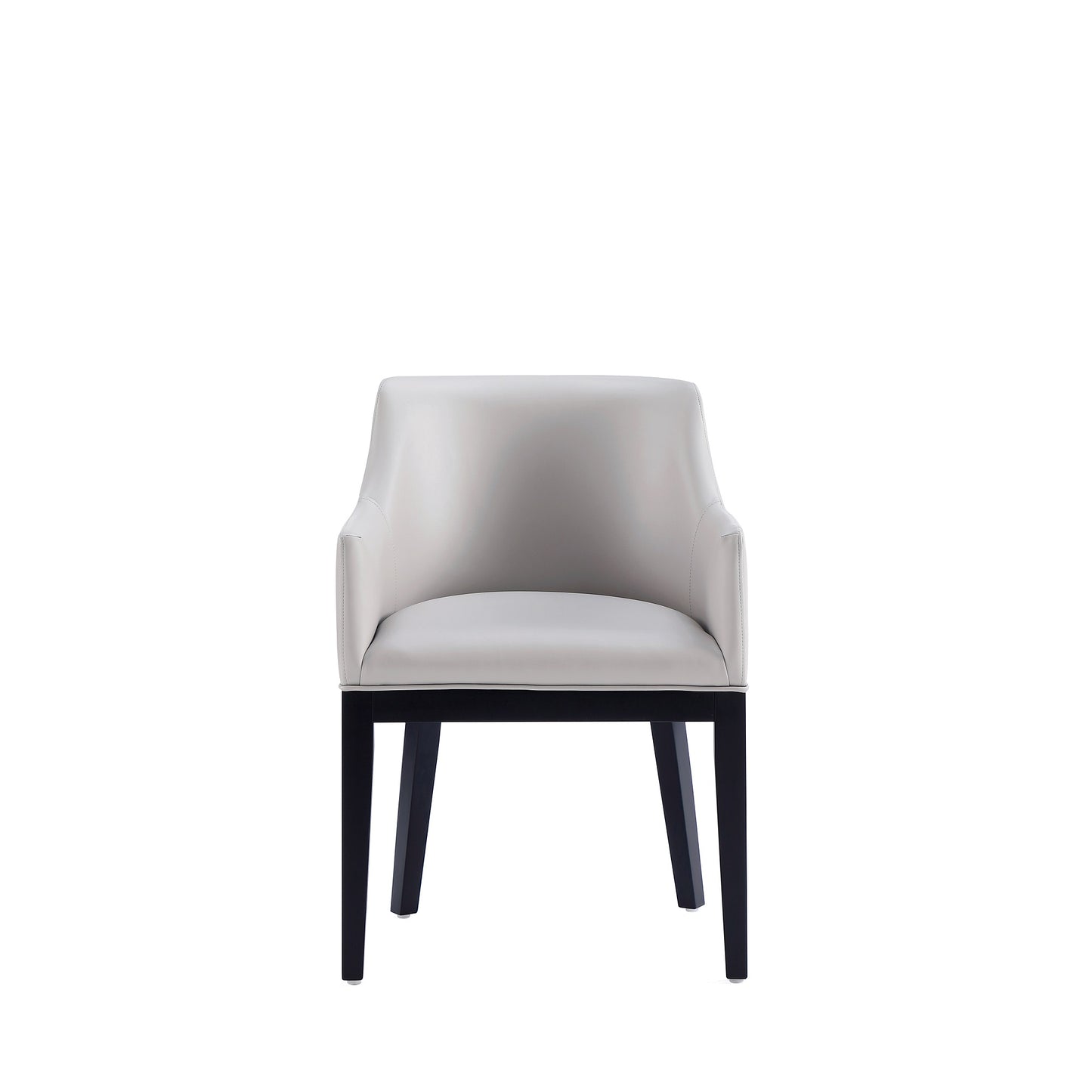 Gansevoort Modern Faux Leather Dining Armchair in Light Grey