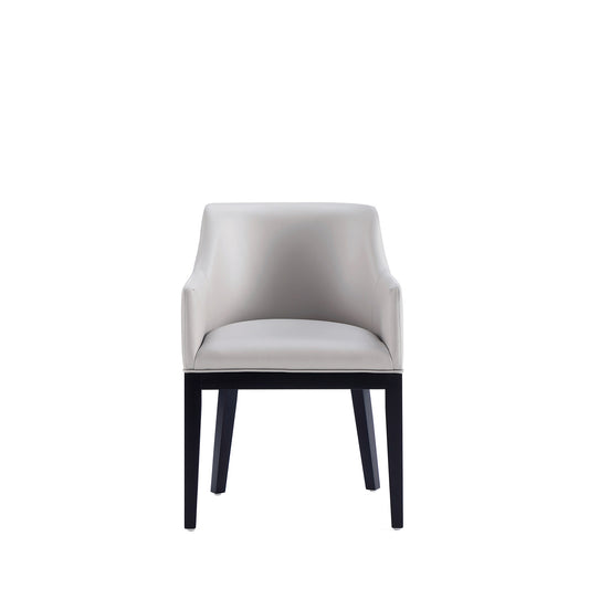 Gansevoort Modern Faux Leather Dining Armchair in Light Grey