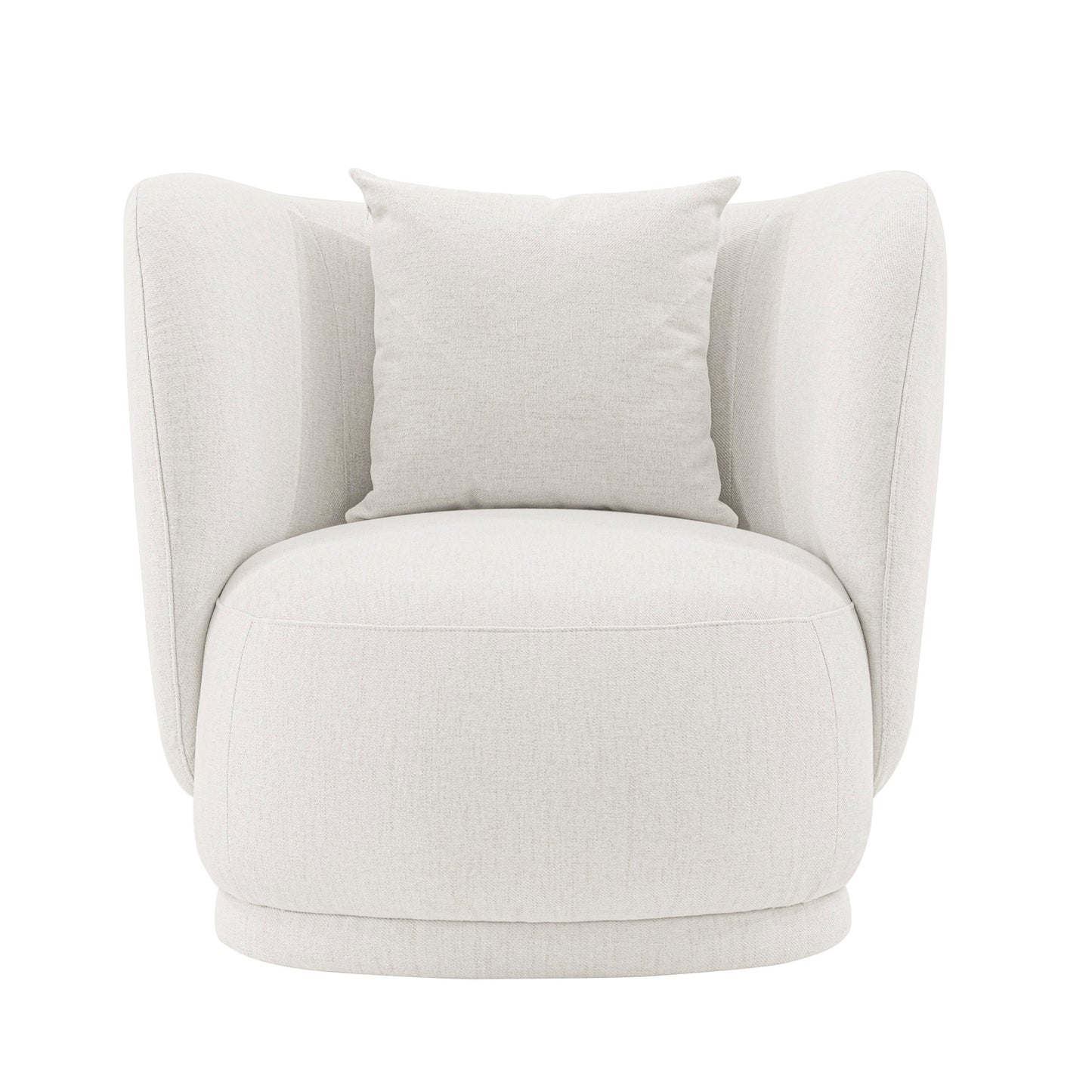 Contemporary Siri Linen Weave Accent Chair with Pillows in Cream