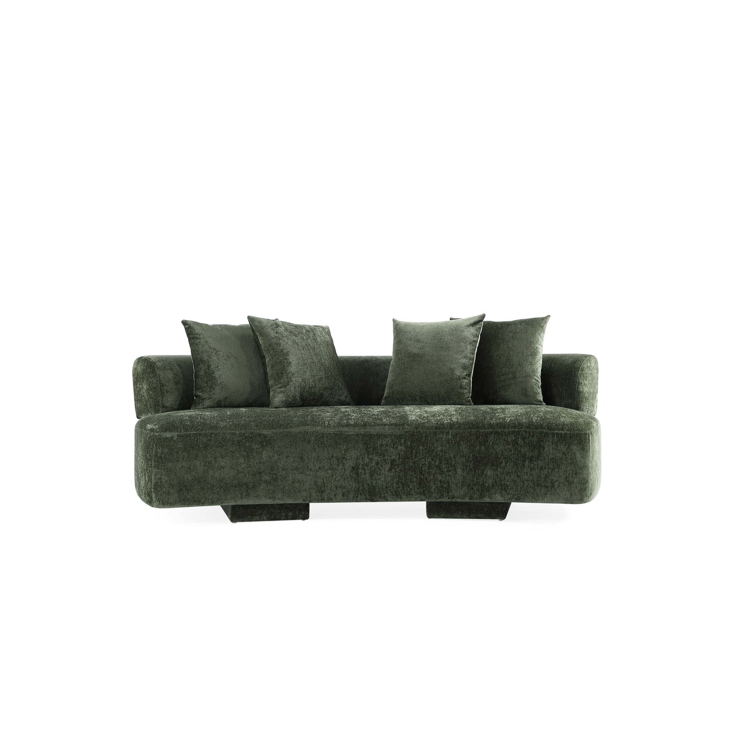Modern Verandah Chenille 90.6" Sofa in Olive Green