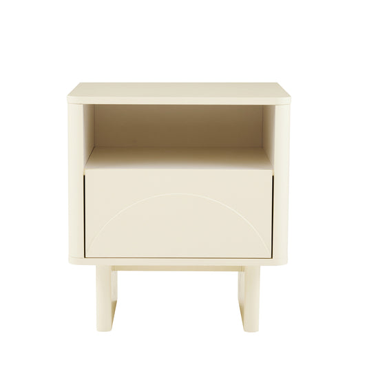 Modern Ella Nightstand with 1 Full Extension Drawer in Cream