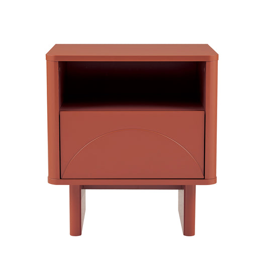 Modern Ella Nightstand with 1 Full Extension Drawer in Terracotta