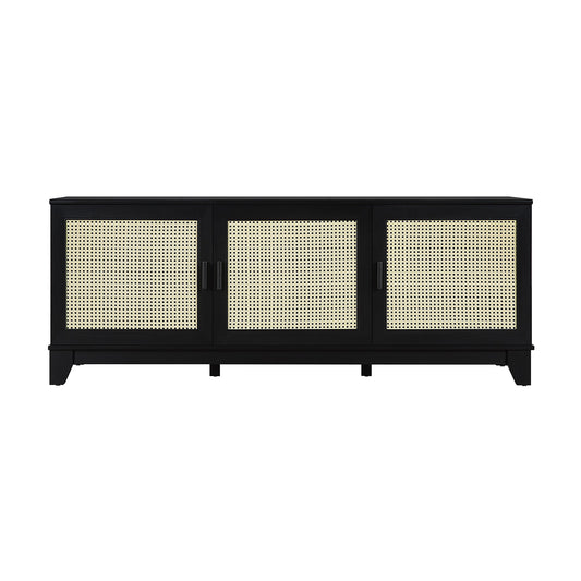 Sheridan 62.99 Modern Cane TV Stand in Black