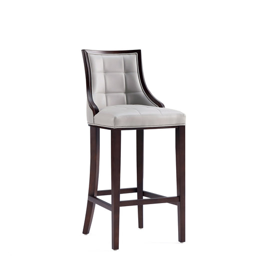 Fifth Avenue Faux Leather Barstool in Light Grey