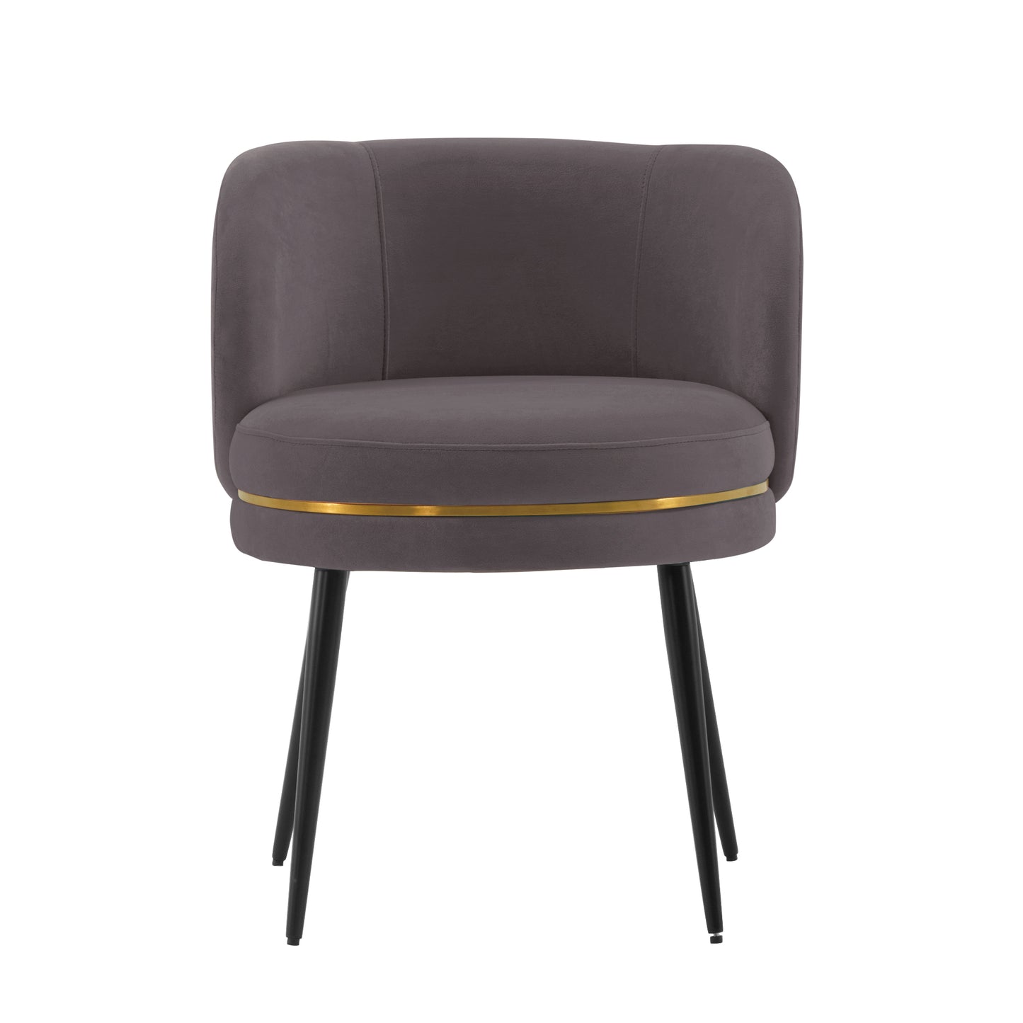 Modern Kaya Pleated Velvet Dining Chair in Grey