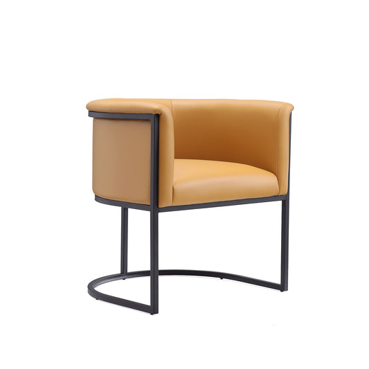 Cosmopolitan Saddle and Black Faux Leather Dining Chair