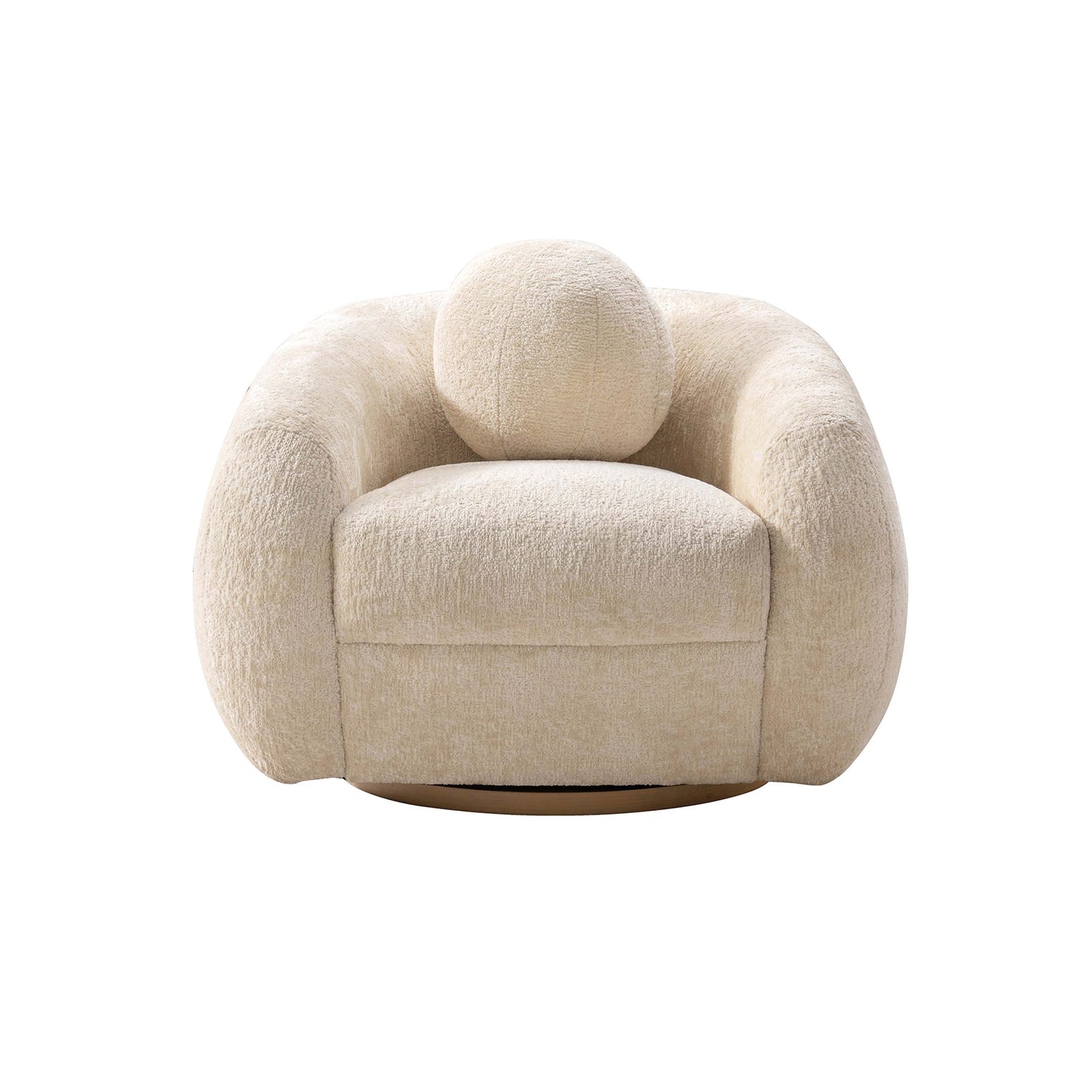 Modern Tribeca Chenille Accent Chair in Cream