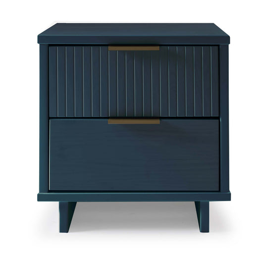 Granville Modern Nightstand 2.0 with 2 Full Extension Drawers in Midnight Blue