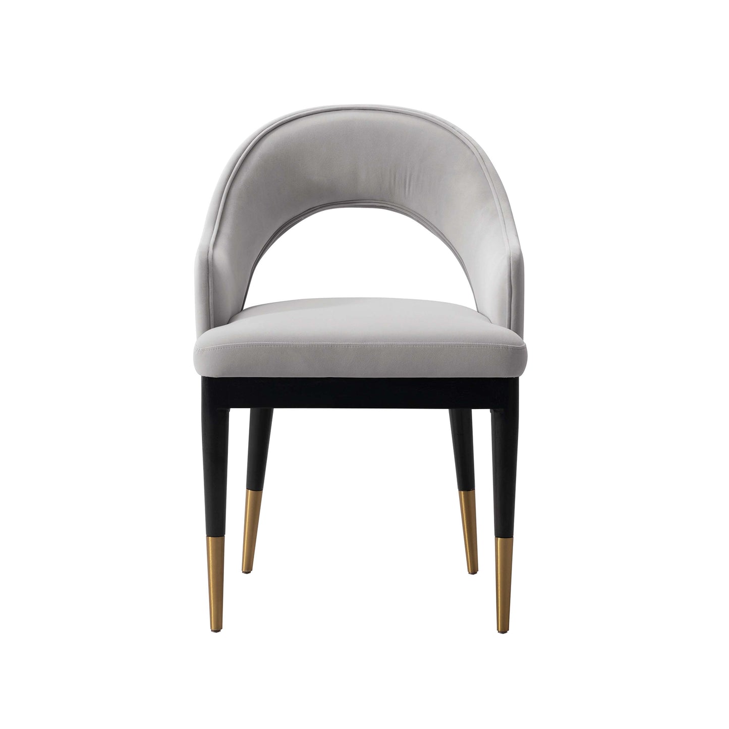 Modern Carrington Velvet Dining Armchair in Light Grey