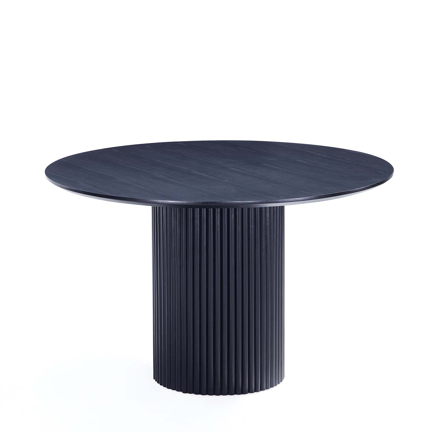 Hathaway Modern 59.05 Solid Wood Round Dining Table in Black