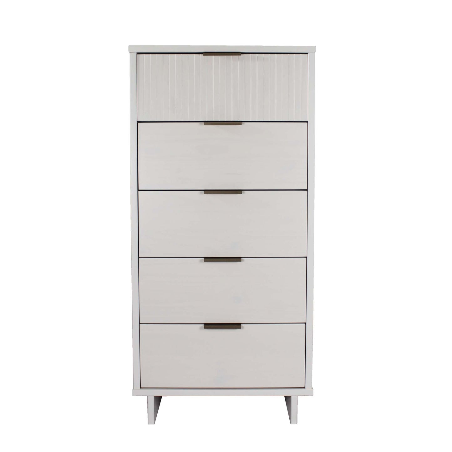Granville Tall 23.62" Modern Narrow Dresser with 5 Full Extension Drawers in White