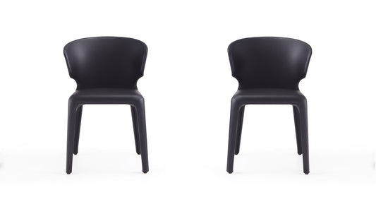 Conrad Black Faux Leather Dining Chair (Set of 2)